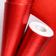 Red PVC Cloth Texture Self-Adhesive Vinyl (Per Meter)