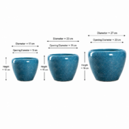 Blue Crackle Glaze Ceramic Pot Set