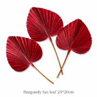 Burgundy Artificial Fan Palm Leaf – 25 × 20cm