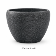 Charcoal Speckled Ribbed Planter