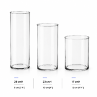 Classic Clear Cylinder Glass Vase Set