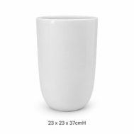 Glossy White Tall Ceramic Planter