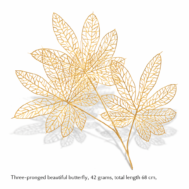 Golden Butterfly Leaf Decorative Stem