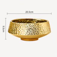 Golden Petal Hammered Bowl Pot