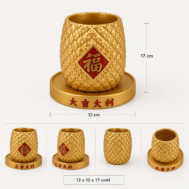Golden Prosperity Pineapple Pot