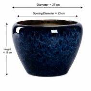 Midnight Ocean Glaze Ceramic Planter