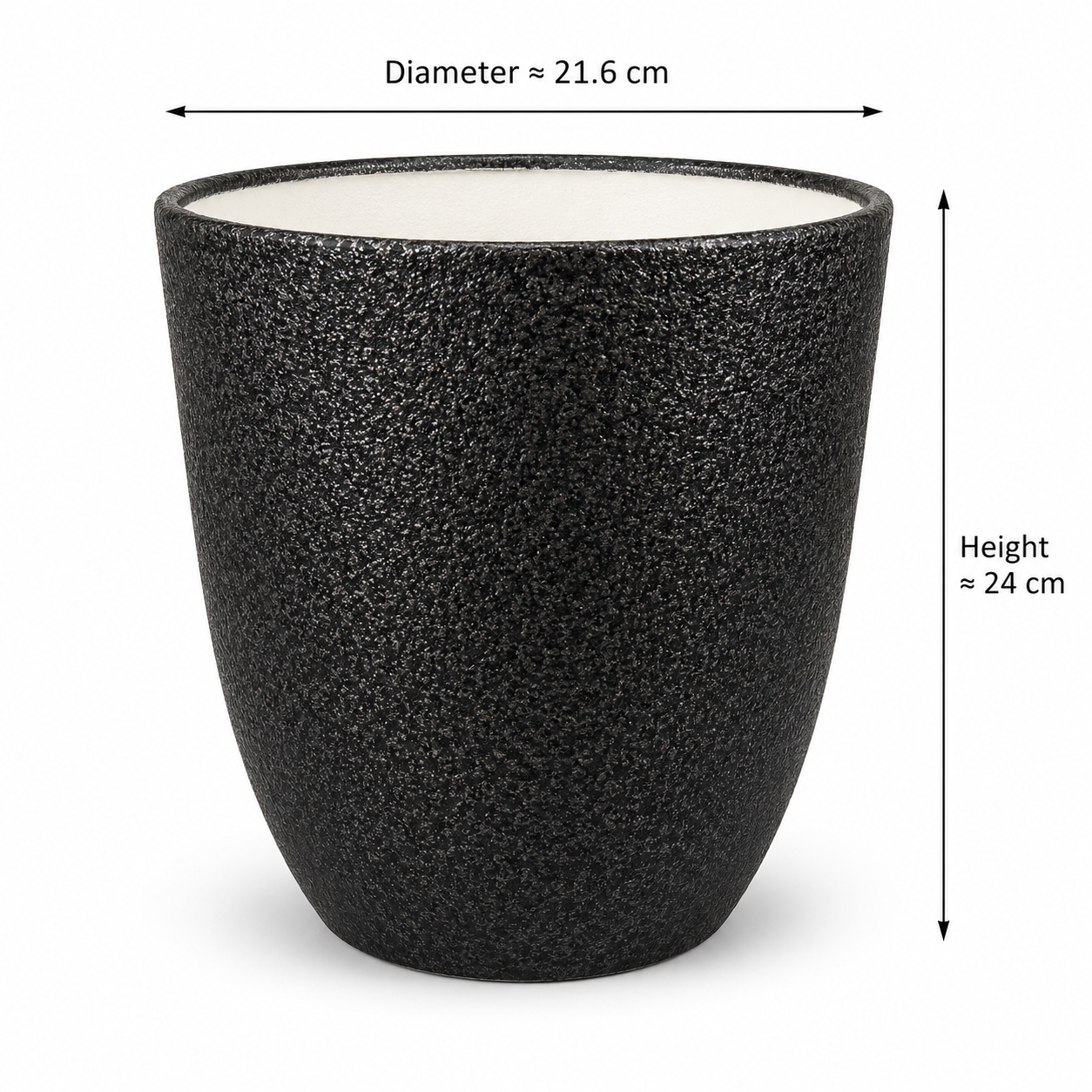 Obsidian Stone Textured Ceramic Planter