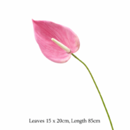 Pink Artificial Anthurium Flower Stem – 85cm
