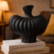 Black Textured Decorative Vase