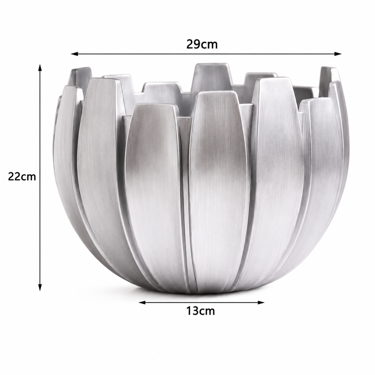 Silver Lotus Sculptural Planter