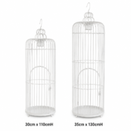 White Decorative Bird Cage Stand for floral display