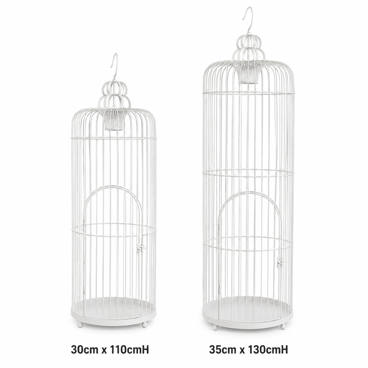 White Decorative Bird Cage Stand for floral display