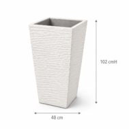 Ivory Strata Tall Planter